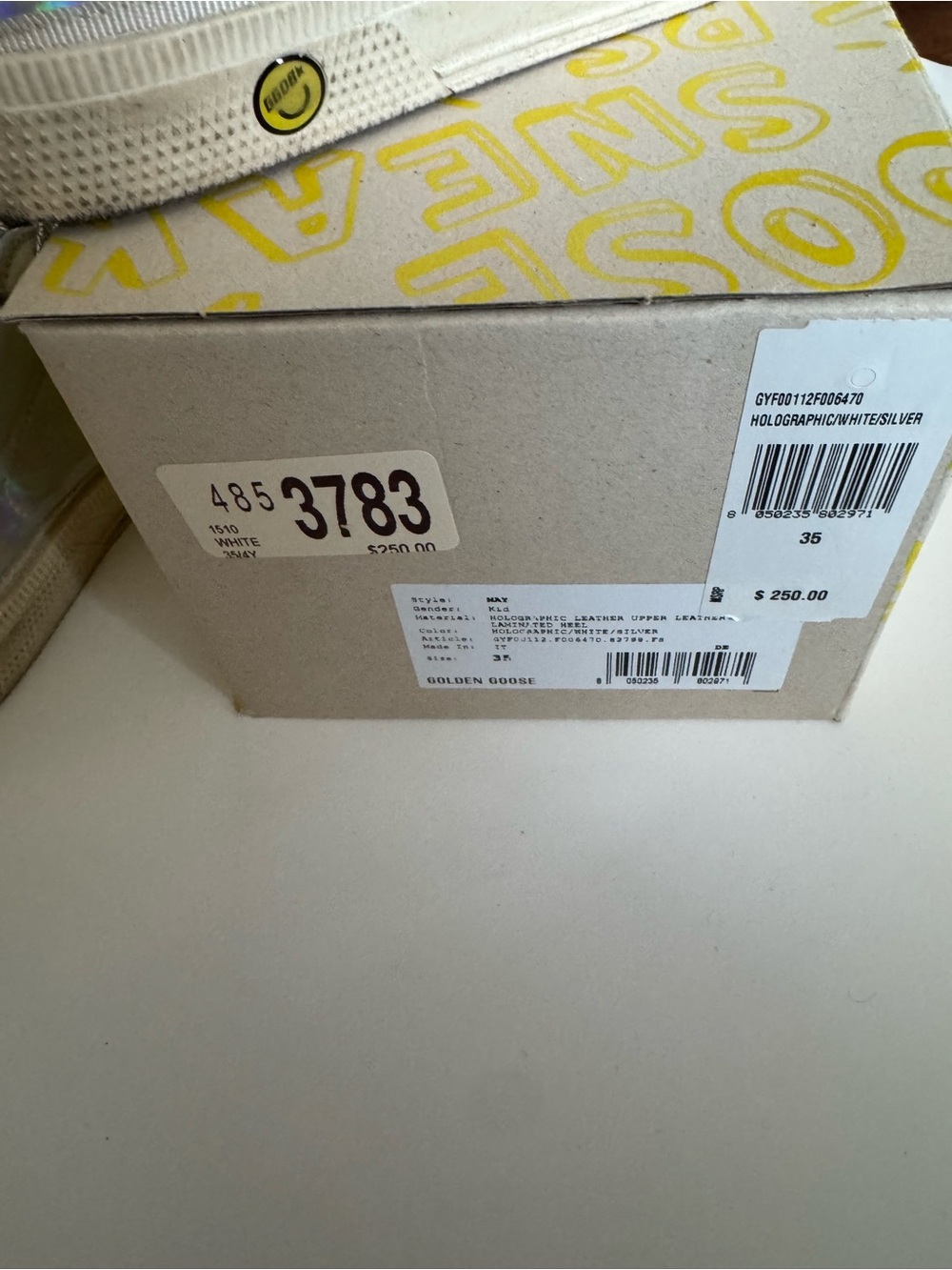 Golden Goose Kids Holographic Silver Low-Top Sneakers - Picture 9 of 10